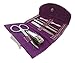 Ladies 6 piece manicure pedicure set to include scissors nail clippers tweezers - purple