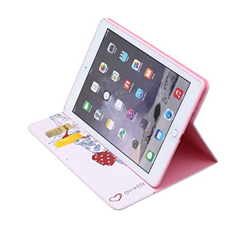 iPad Air 2 Hülle, Deenor Bunt Painting und Stilvoll Brieftasche Tasche PU Leder Flip Protective Stand Tasche Schutzhülle Hülle für Apple iPad Air 2 iPad 6 Generation.[Giraffe] - 7