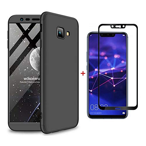 Ttimao Samsung Galaxy J4 Plus Case PC Hard Case [Tempered Glass Screen  Protector] Anti Scratch Shockproof Ultra-thin 360 ° Protective Cover