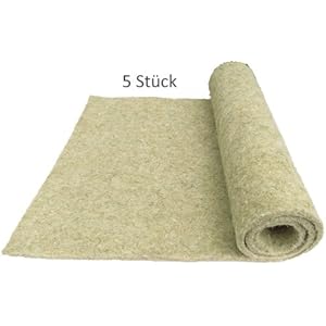 Nager-Teppich aus 100 % Hanf, 40 x 25 cm 10 mm dick, 5er Pack (EUR 2,39/Stück), Nagermatte geeignet als Käfig Bodenbedeckung z.B. für Kaninchen, Meerschweinchen, Hamster, Degus, Ratten und andere Nagetiere.