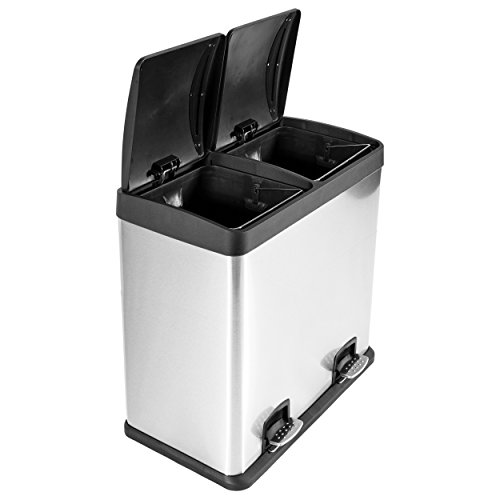 Lyndan - 60 Liter 60 Fingerabdruck Proof Großer Edelstahl-Treteimer