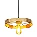 Produktbild LUXUEY Retro Hanfseil Pendelleuchte Creative Runde Bambus Einzelkopf Kronleuchter Wohnzimmer Schlafzimmer Bar Restaurant Dekoration Licht,Lampenhalter E27 * 1