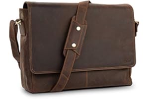 TALED Borsa in Pelle per Uomo e Donna | Borsa per Laptop in Vera Pelle fino a 13 Pollici | Borsa a Tracolla con Tracolla | Borsa Messenger | Borsa da Lavoro | Borsa per Insegnanti | Marrone Chiaro