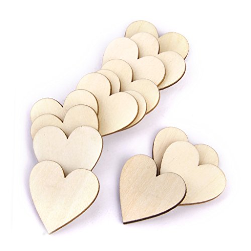 Basswood Leer Pfirsich Herz Schmuck für DIY Kunsthandwerk 40mm 50 Stück - 2