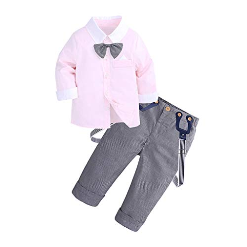 Preisvergleich Produktbild Beikoard_Babykleidung Kinder Jungen Gentleman Hochzeit Anzüge Solides Top-T-Shirt + Hose mit Karierter Hose Taufe Hochzeit Party Sakkos Anzüge Hemd