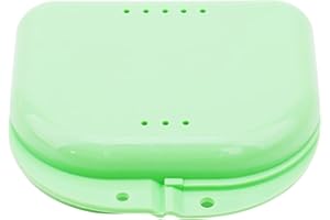 WATAWATA Denture Box Retainer Case Denture Storage Bath Box Denture Holder Box Cleaning Box Lightweight and Portable Cleaning Box with Filter (S, Green)