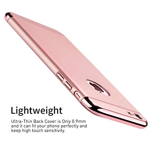 PRO-ELEC iPhone 6/6s Case, iPhone 6/6s Cover [Screen Protector Included] 3 in 1 Electroplate Metal Anti-Scratch Ultra Thin Case for iPhone 6/6s (4.7inch) - Rose Gold