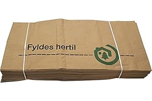 HOME>IT HOME It® Sacchi di carta per rifiuti 110 litri | Ecologici e resistenti | 2 strati | Dimensioni 70x95x25 cm | Ideali per rifiuti secchi e cenere (1-Piece)