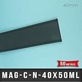 1 rollo de 40 mm x 50 m. Portaetiquetas magnético, ancho 40 mm.