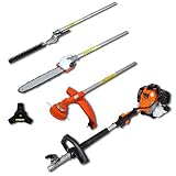  SENLUOWX Herramienta Multifuncional 4 en 1 para Jardín Incluye Accesorios para Desbrozadora Cortasetos Podadora de Altura 2.2kW