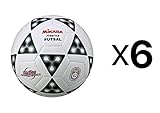 Mikasa America Futsal Ball, Low Bounce Soccer Ball-Size 4, Black/White (6-Pack)