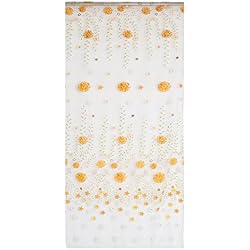 200x100cm Cortina de Ventana Puerta Gasa Patrón Margarita Amarillo