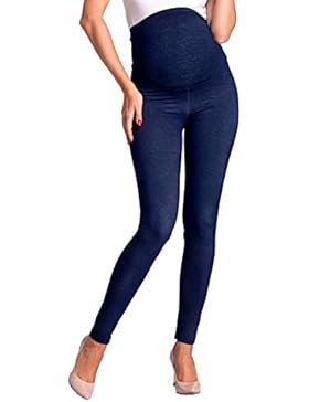 Zeta Ville -Umstandsmode Leggings Hose elastische Bund Denim-Look - Damen - 948c