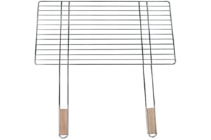4U-Onlinehandel Grille de Barbecue de Rechange 68 x 40 cm avec 2 poignées en Bois en Acier chromé