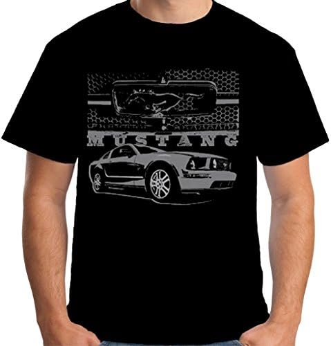Velocitee Speed Shop Mens T-Shirt Genuine Licensed Ford Mustang Muscle Car & Grill A21284