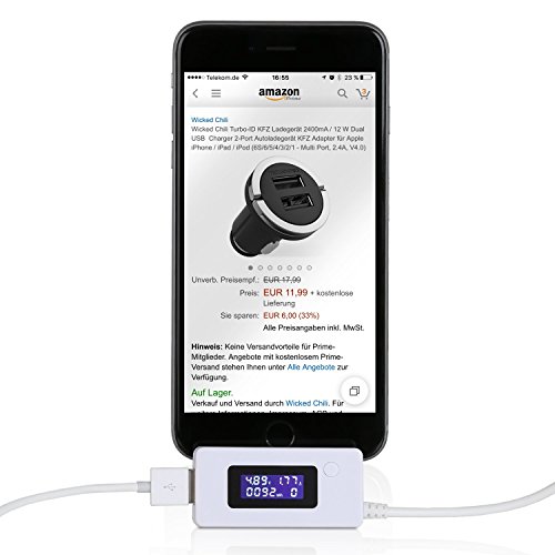 Wicked Chili Turbo-ID 2400mA/12W Zweifach USB KFZ-Ladegerät für Apple iPhone/iPad /iPod Air, Touch, Mini, Pro, 7, 7 Plus, 6S, 6S Plus, 6, 6 Plus, SE, 5S, 5 (2.4 A Multi Port, V4.0) - 5