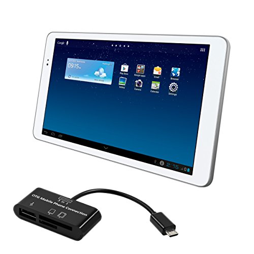 kwmobile 3in1 Micro USB OTG Kabel Adapter für Huawei MediaPad T1 10 – Card Reader Tablet Kartenleser Anschluss für USB 2.0 / SD Karte / Micro SD Karte in Schwarz - 5