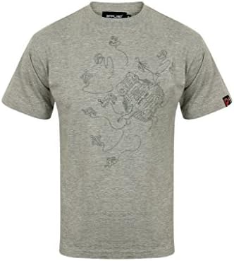 Applied Clothing Mens Grey T-Shirt - CONSOLE BOT Design - Funny Cool Funky Printed Loose Fit Surf Skate SnowBoard Streetwear Style RingSpun Fair trade Cotton Slogan Illustration Screen Printed