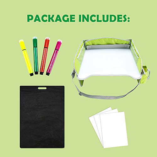 KOOWHEEL-Plateau-Voiture-de-Voyage-pour-Enfants-Impermable-Plateau-de-jeux-pliable-de-genou-Peut-Dessiner-Sur-le-Dessus-Tablette-de-Voyage-pour-Sige-Voiture-et-Poussette-Vert