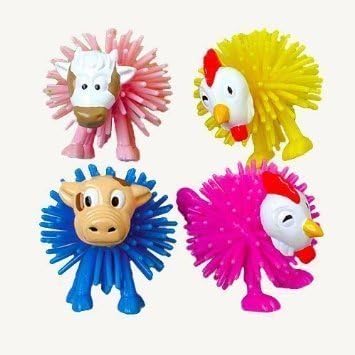 12 Lot Farm Animal Wooly Balls Party Favor Gift Kid Toy Fun Birthday Giveaway Prize