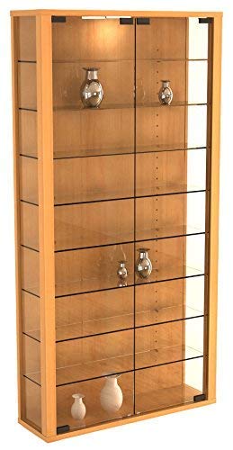 VCM Wandvitrine Sammelvitrine Glasvitrine Wand Vitrine Regal Schrank Glas ohne Beleuchtung Silber 'Vitrosa Maxi'