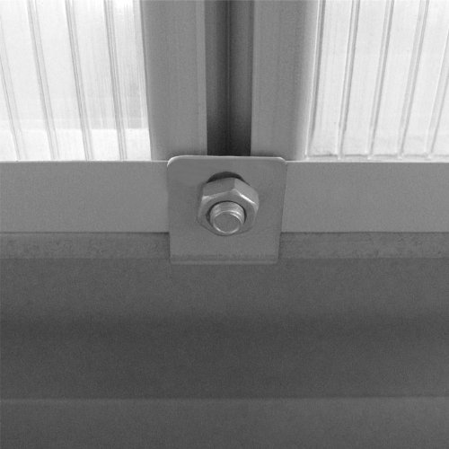 Aluminium Gewächshaus Alu 7,63m³ M3 250x190x195 cm + Stahlfundament Fundament Treibhaus Gartenhaus Frühbeet Pflanzenhaus Aufzucht - 3