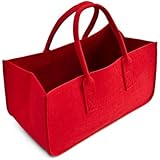 Filztasche rot Kaminholztasche Filzkorb Kaminholztasche Kaminholzkorb Korb Filz Zeitungsst&auml;nder Zeitungskorb