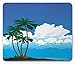 Produktbild Island Mouse Pad, Tropical Island Coastline with Coconut Palm Trees and Fluffy White Clouds Seascape, Standard Size Rectangle Non-Slip Rubber Mousepad, Multicolor