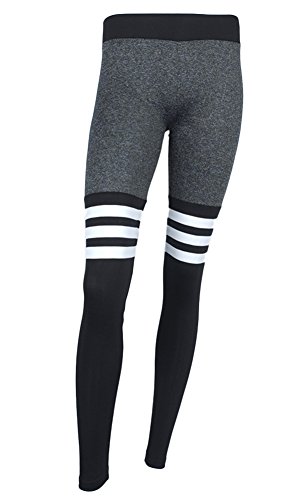 DELEY Damen Mädchen Jeden Tag Dehnbar Flexible Leggings Nahtlose Kontrast Farbe Streifen Print Strumpfhose Bleistifthose Fitness Yoga Hosen
