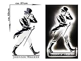 werbetafel kaufen wien  Johnnie Walker Whisky Whiskey Leuchtschild Werbeschild Werbetafel Leuchtreklame LED Beleuchtet mit Netzteil - ca. 27 x 69cm