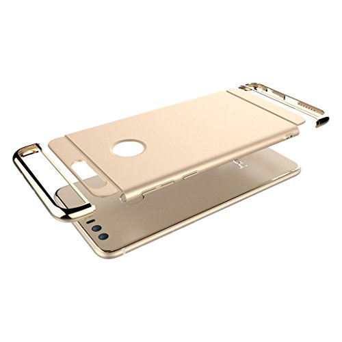 funda Huawei Honor 8 cover   Leathlux Ultra Delgado Anti-Ara  azos Protecci  n Duro Carcasa Enchapado protectora de parachoques trasero 3 En 1 case para Huawei Honor 8 5 2   Azul 