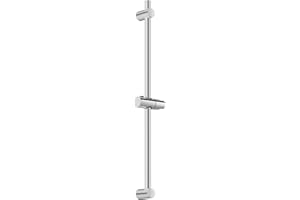 Auralum Duschstange 70cm, Brausestange mit Duschhalterung, Höhenverstellbar & 360° Drehbar, Duschstange Edelstahl mit Variable Wandbefestigungen, Anpassung an Bestehende Bohrlöcher – Chrom