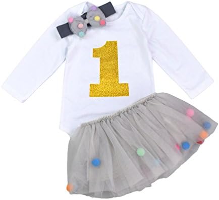 Yiiquan Newborn Baby Infant Toddler Girls Smash Shiny Printed Sequin Dress Princess Romper Tutu Skirt With Headband accessories 3pcs Outfit Set Style 18 66