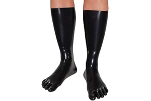 Rubberfashion Sexig latex tåsocka lång - latex tå sockor vadlång - latex strumpor för damer och herrar