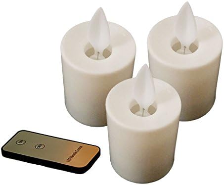 3 pcs Romantic LED Candles Small Dancing Electronic Flameless Tealights with Timer or Parties Weddings Birthday Home Decorations Outdoors (Round Shape)