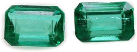 Pair of Natural Green Emeralds - 0.28/0.31 Carat Emerald Cut (IGL Certified)