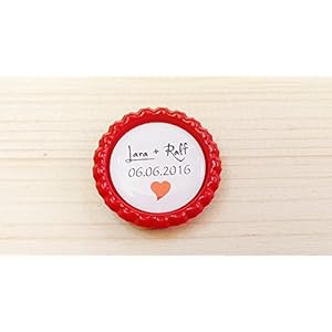 Magnet Kronkorken – Hochzeits Geschenk für Gäste - Text individualisierbar – Handmade - MENGENRABATT ab 10 Stück