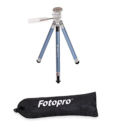 Fotopro Handy Stativ 39.5 Zoll, Aluminum Reistativ mit Bluetooth-Fernbedienung, Handyadapter und Stativtasche, Blau
