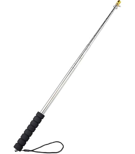 Kit Asta Bandiera In Alluminio 150cm | Con Staffa In Acciaio Inox | Anelli Rotanti | Regolabile 40-150cm | Per Esterni