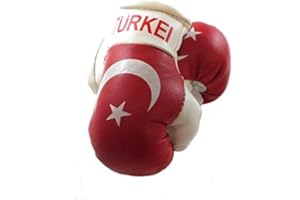 sportfanshop24 Mini Boxhandschuhe TÜRKEI, 1 Paar (2 Stück) Miniboxhandschuhe z. B. für Auto-Innenspiegel