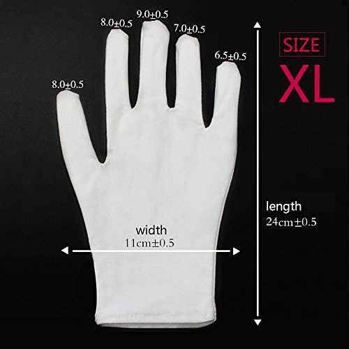 Multi weiß Baumwolle Handschuhe Inspektion Schmuck Gesundheit Tägliche Arbeit Handschuhe groß für Herren Damen - 2