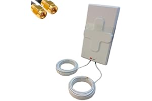 W WONECT Antena 4G Wonect 50dBi Blanca Exterior 5,10 o 15 Metros Cable Conector SMA Macho Integrado Largo Alcance. Mejora señal Router 4G. Compatible Routers con conexión de Antena Externa SMA (10m)