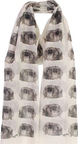 Pekingese scarf with dogs on Hand Printed in the UK - Pekingese gifts for women