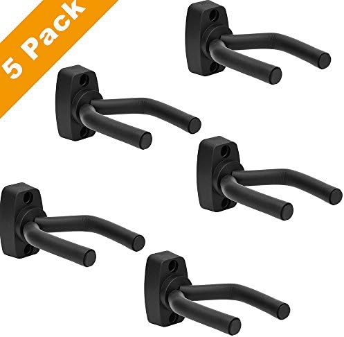 Guitar Hanger Hook, G-i-Mall Guitar Display Bracket Wall Mounted Guitar Wall Hanger Hook Holder Fits All Guitars, Bass , Banjo, Etc (5 Pack)