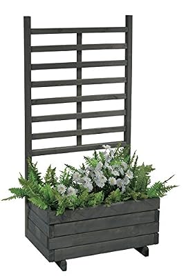 GASPO Jardinière avec Treillis Gmunden L 68 x H 136 cm Couleur Grise
