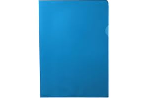 ‎KRANHOLDT Sichthüllen A4 PP-Folie extra stark 120 my genarbt, farbig - 100 Sichthüllen (Transparent Blau)