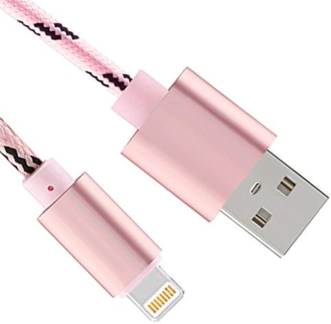 Lightning USB Cable, Sicneka 2.0M Lighting to USB Sync Charge Cable Cord Charger Perfect for iPhone 6S / 6 Plus / 5S / 5C / 5, iPad Pro / Air / Mini 2 / 3 / 4, iPod 5th / nano 7th generation ( Rose Gold)