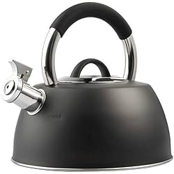 VonShef Bouilloire sifflante Tous Feux en Acier Inoxydable - Bouilloire INOX Style rétro - Compatible avec Toutes Les plaques de Cuisson, Dont celles à Induction