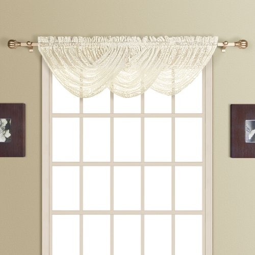 United Gardine New Rochelle Spitze Wasserfall, Querbehang, 44 von 96,5 cm, Natur