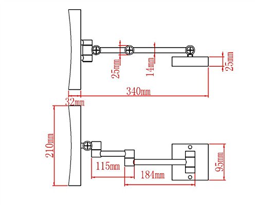 GuRun beleuchteter Wand LED Kosmetikspiegel 3-Fach Vergroesserung, 20x20cm, Tageslicht LEDs,verchromt M1802D - 5